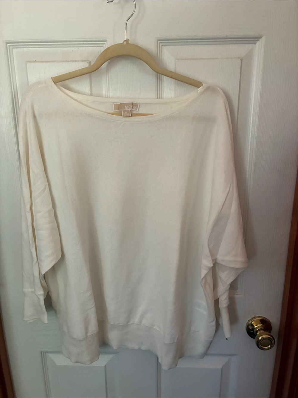 Michael Kors Cream Oversized Boatneck lightweight sweater